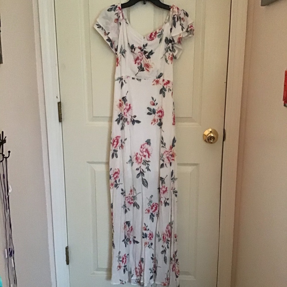 Three pink hearts floral dress🌺